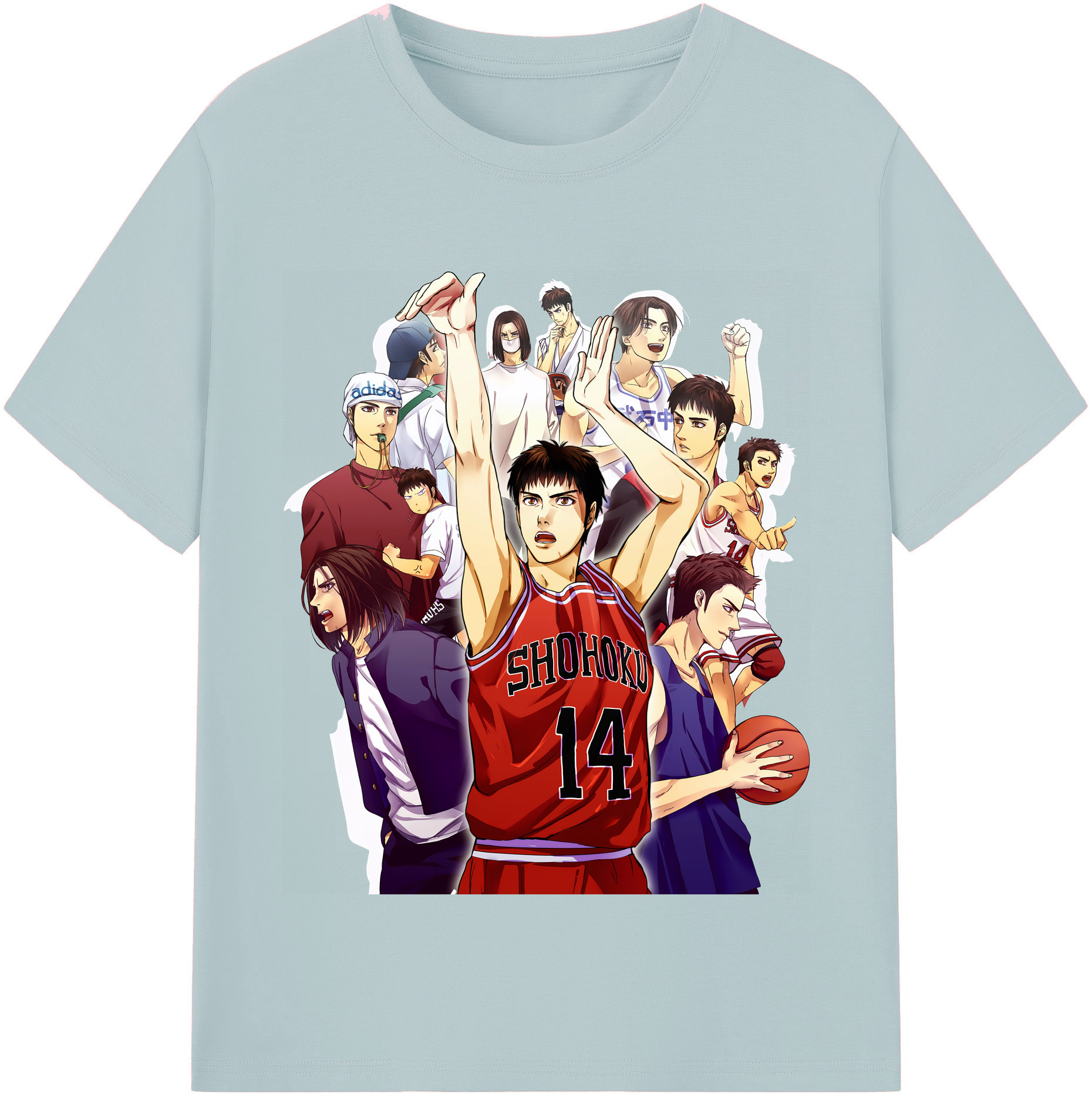 SLAM DUNK／スラムダンク 綿100％半袖Tシャツ（フロントプリント）
